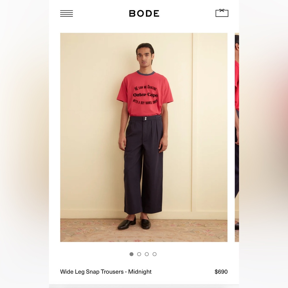 Bode Wide Leg Snap Trousers